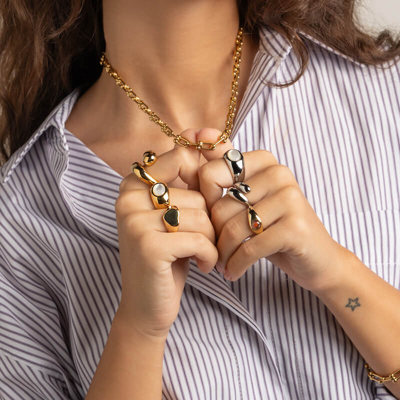 Anel em Aço Prateado