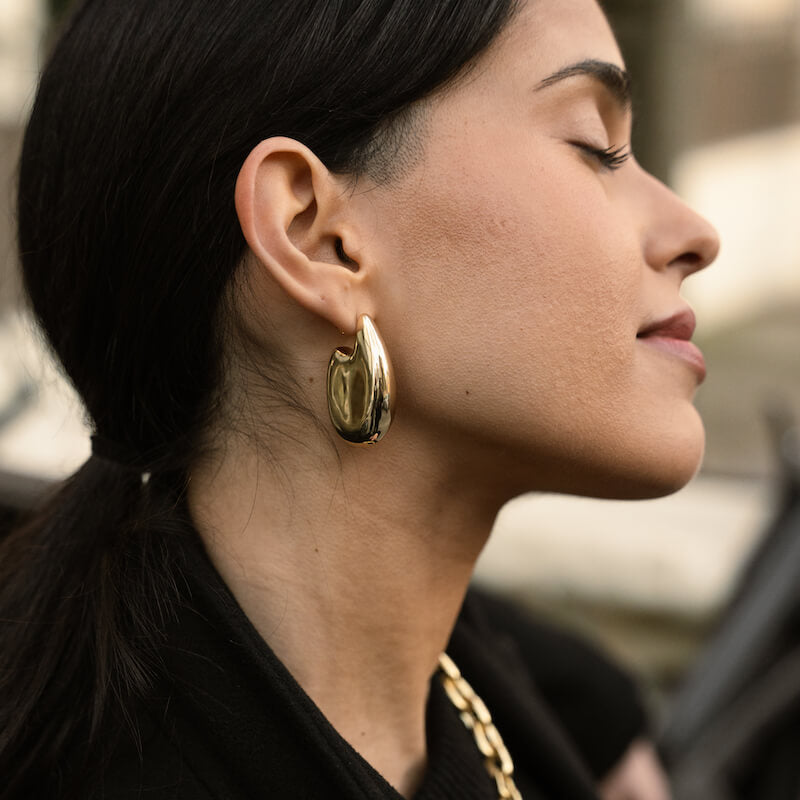 Brincos em Prata Dourada