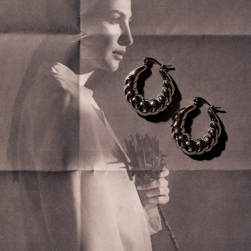 Brincos Argola em Aço Prateado