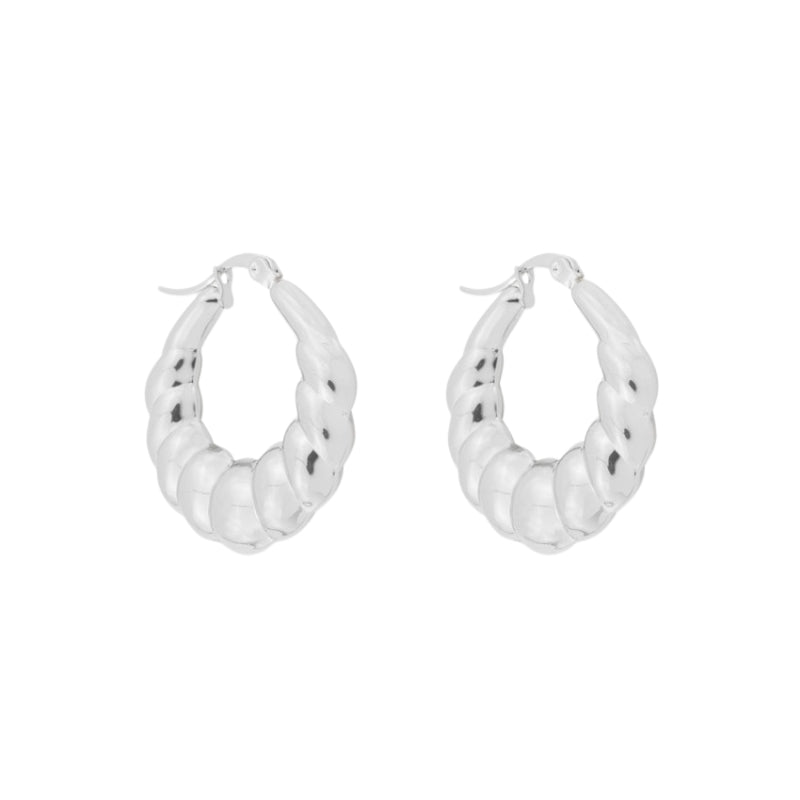 Brincos Argola em Aço Prateado