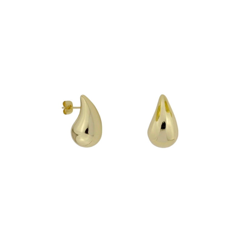 Brincos Teardrop em Aço Dourado