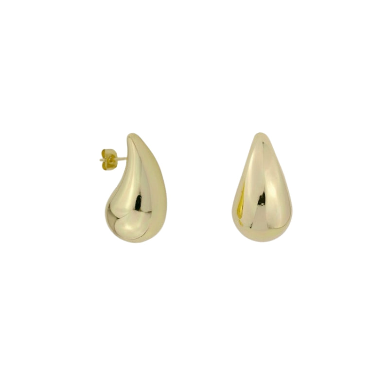 Brincos Teardrop em Aço Dourado