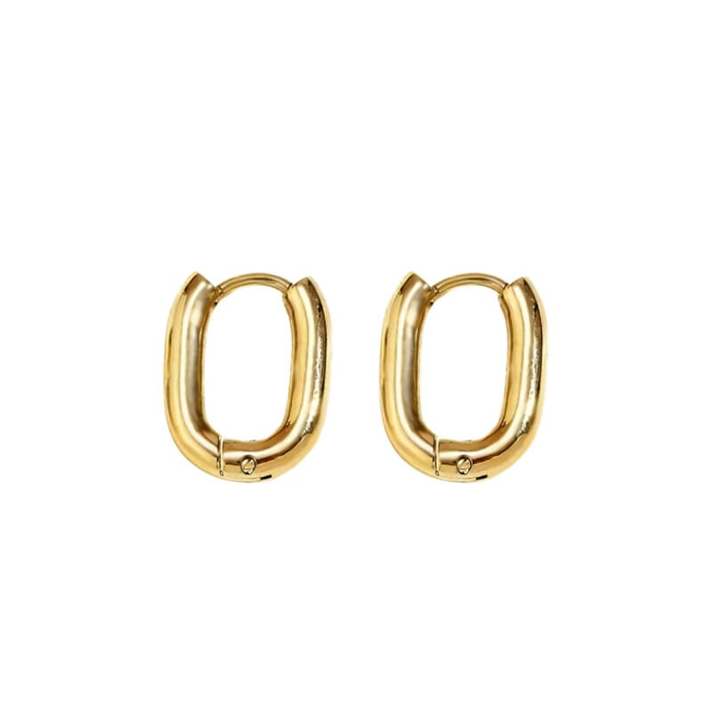 Brincos Argolas em Aço Dourado
