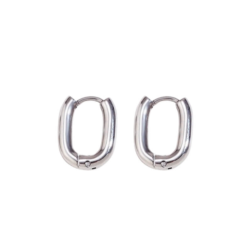 Brincos Argolas em Aço Prateado