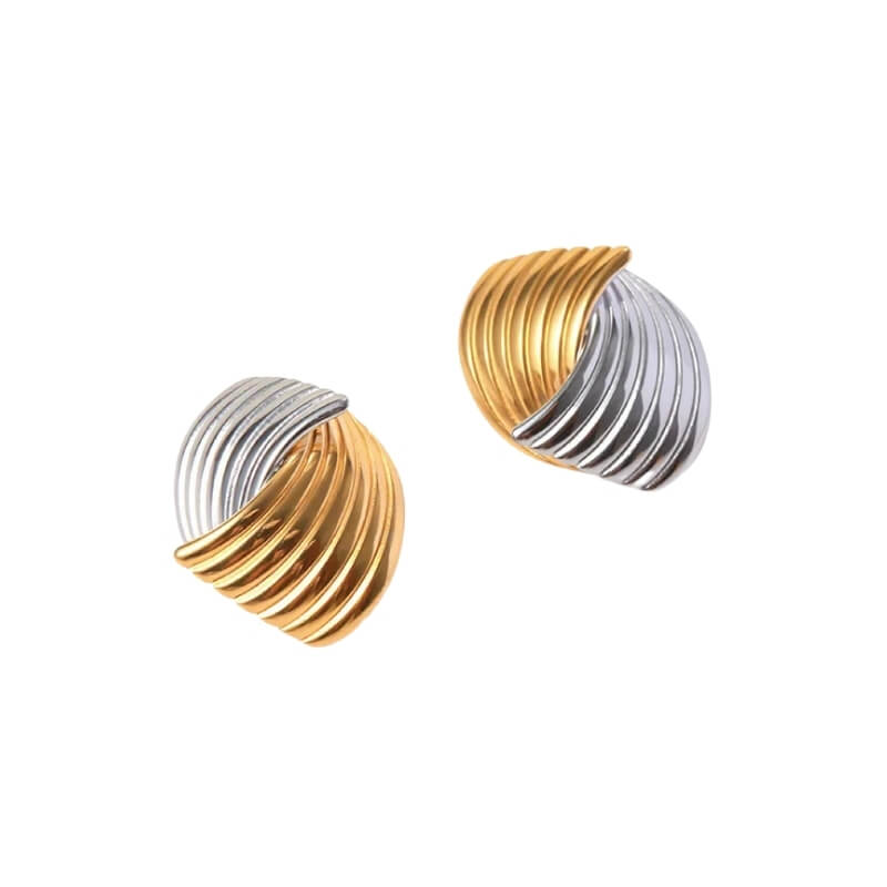 Brincos em Aço Bicolor