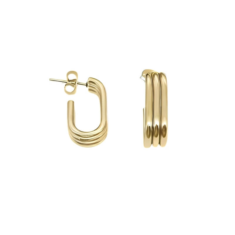 Brincos Argolas em Aço Dourado