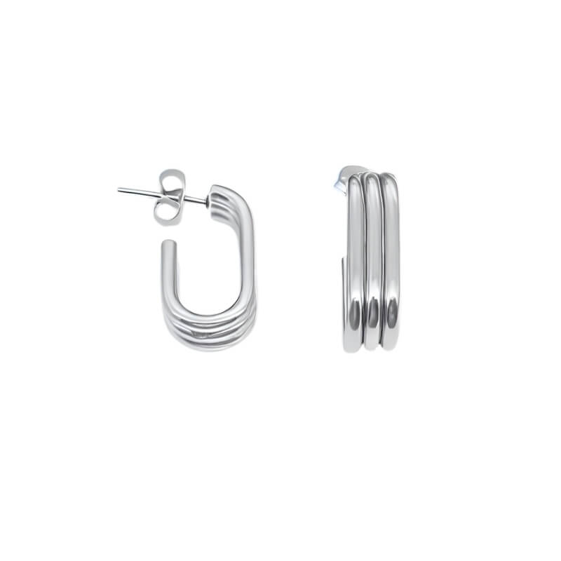 Brincos Argolas em Aço Prateado