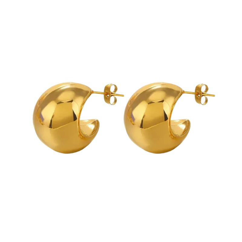 Brincos Argolas em Aço Dourado