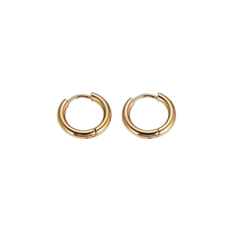 Brincos Argolas em Aço Dourado