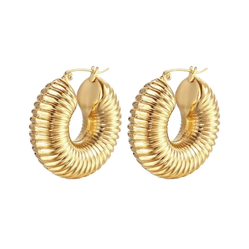 Brincos Argolas em Aço Dourado