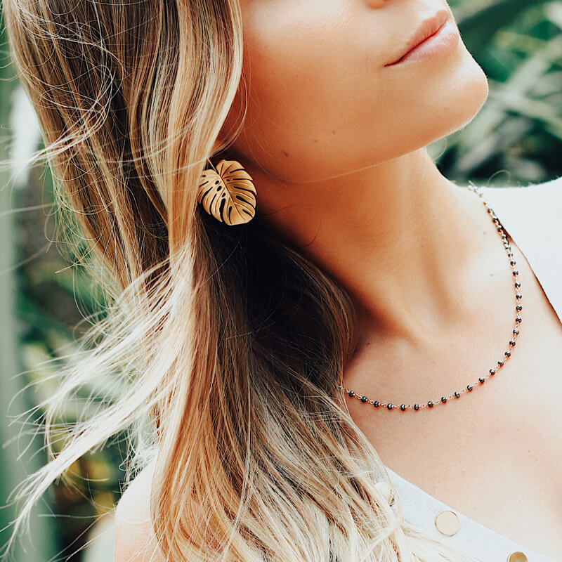 Brincos Costela-de-Adão grande dourados