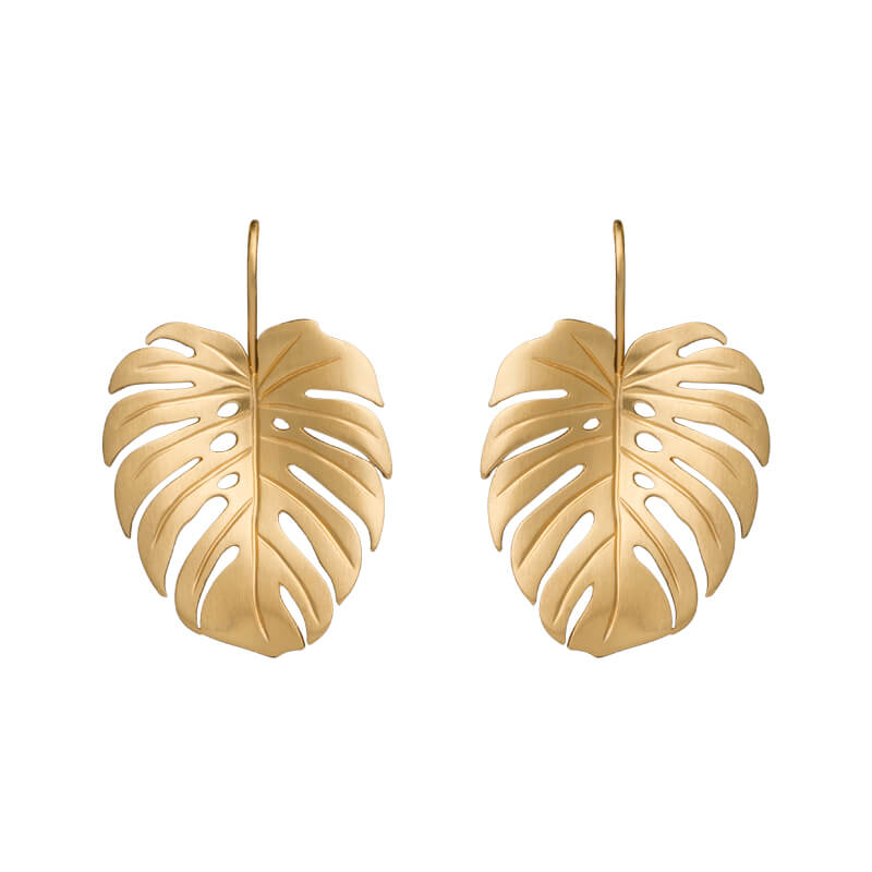 Brincos Costela-de-Adão grande dourados