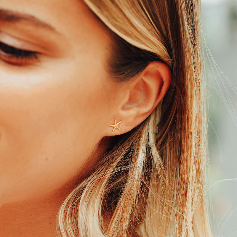 Brincos Estrela-do-Mar dourados