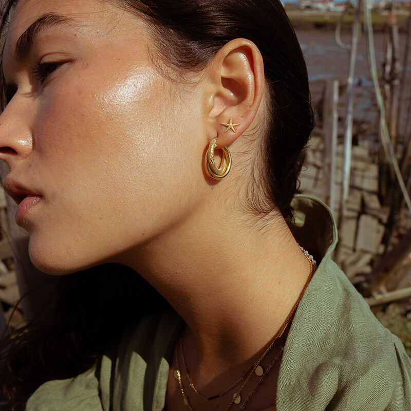 Brincos Estrela-do-Mar dourados