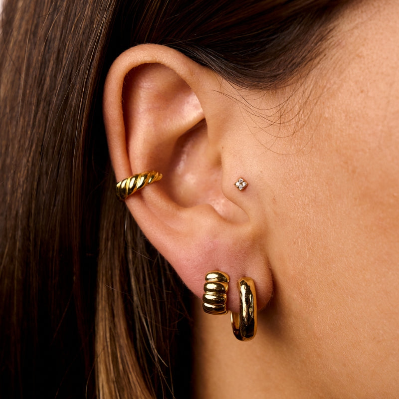 Brincos Argola em Prata Dourada