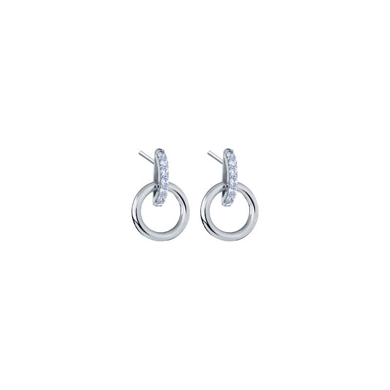 Brincos Together Brilhantes Prateados