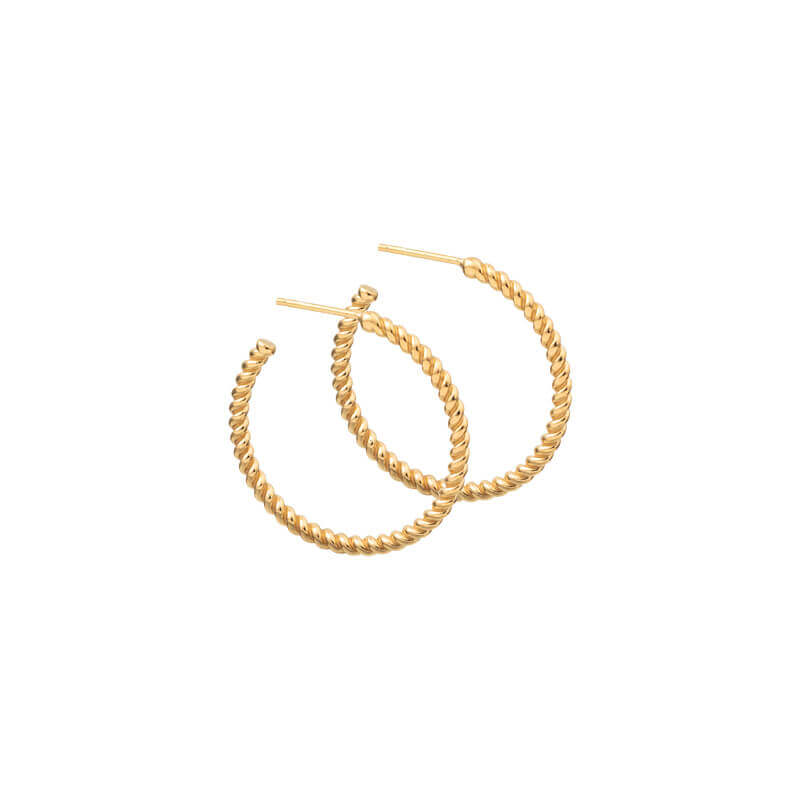 Brincos Argola entrançada 4 dourados