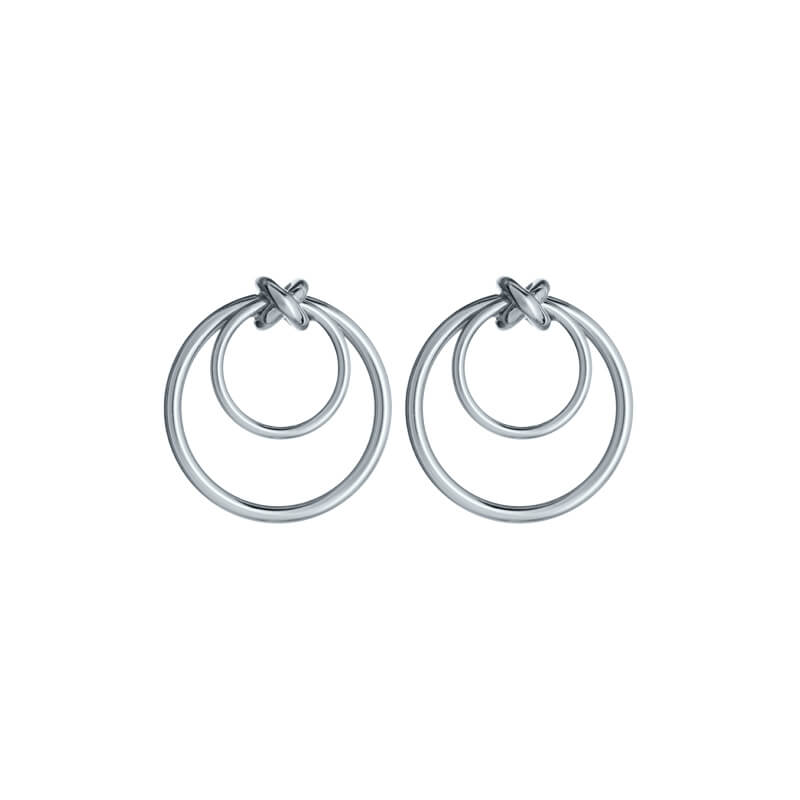Brincos Elo duplo e nó prateados