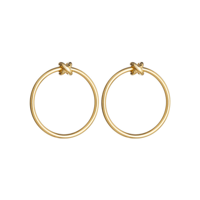 Brincos Elo e nó dourados