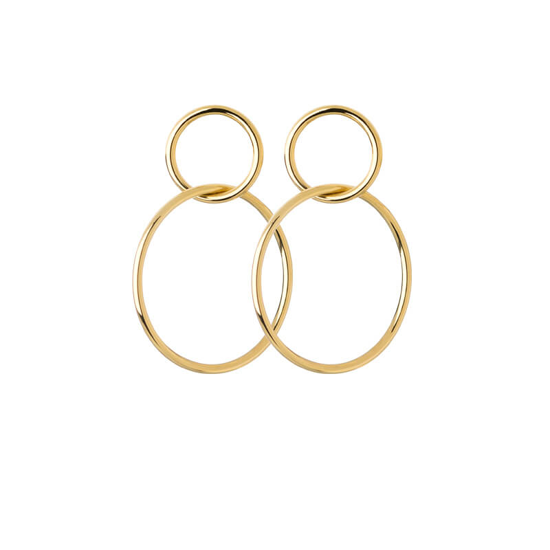 Brincos Elos ligação dourados