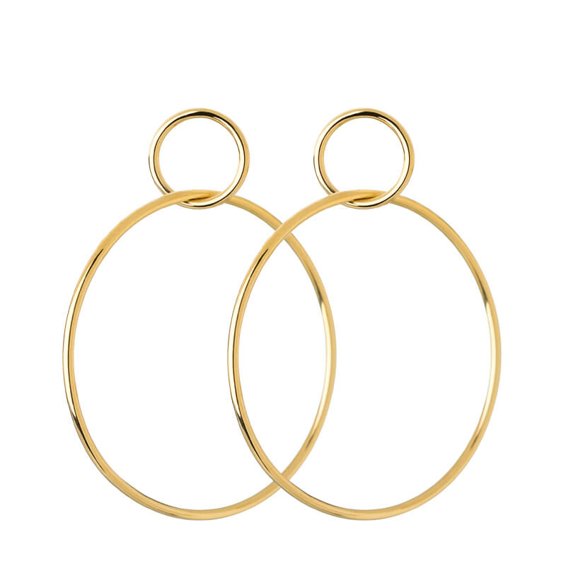 Brincos Elos ligação grandes dourados