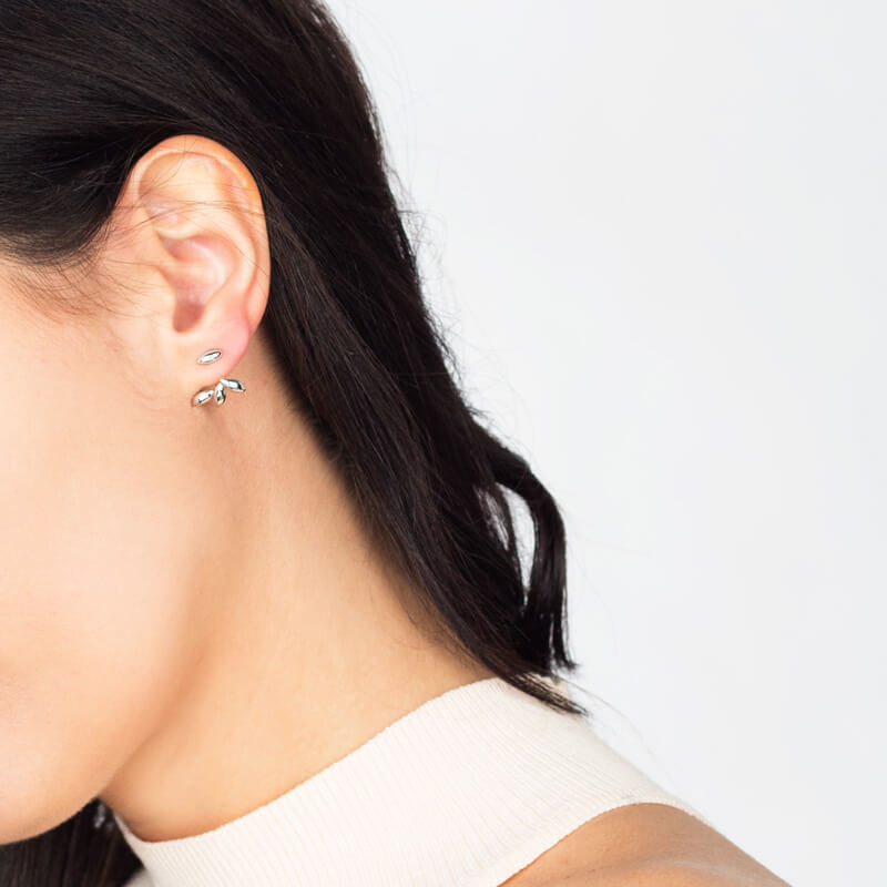 Brincos Bagos prateados