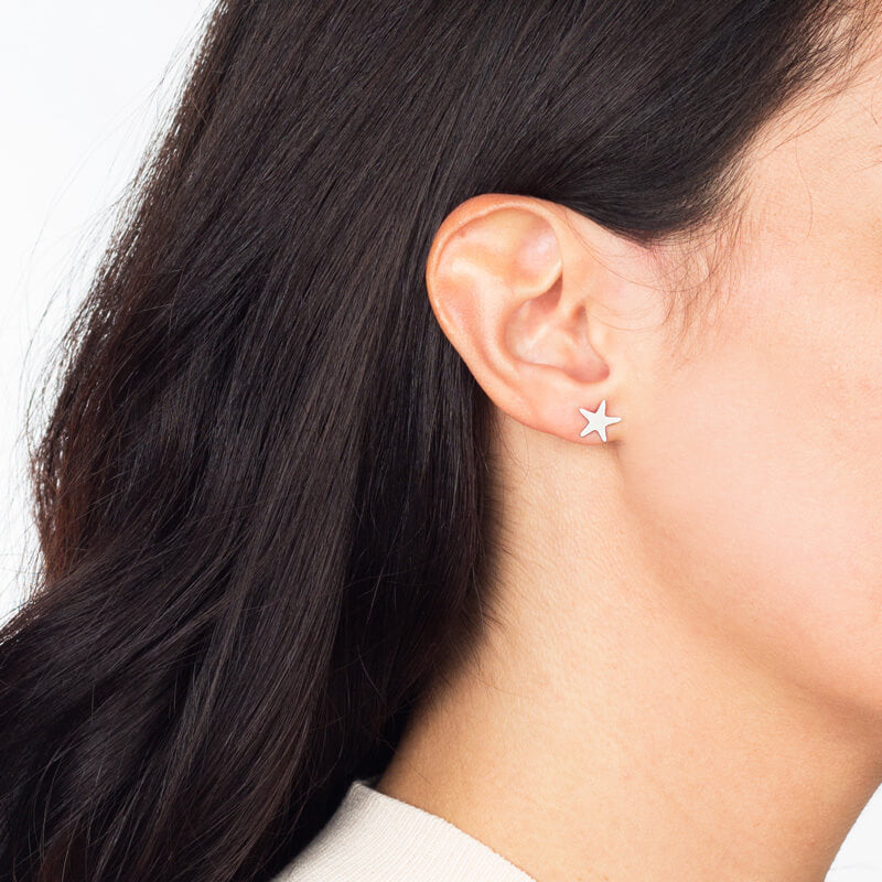 Brincos Estrela-do-mar prateados