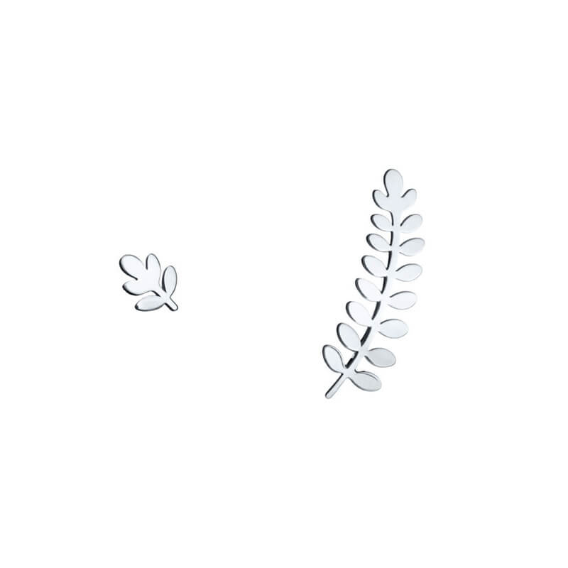 Brincos Feto assimétricos prateados