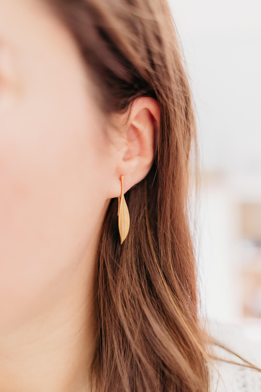 Brincos Folha dourados