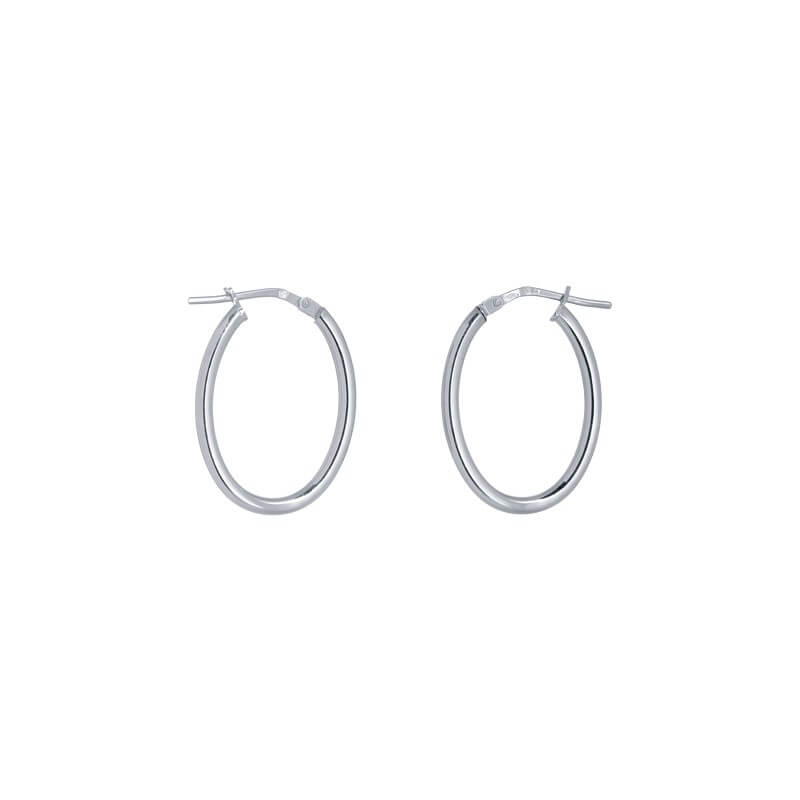 Brincos Argola oval prateados