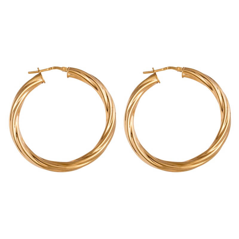 Brincos Argola grande torcida dourados