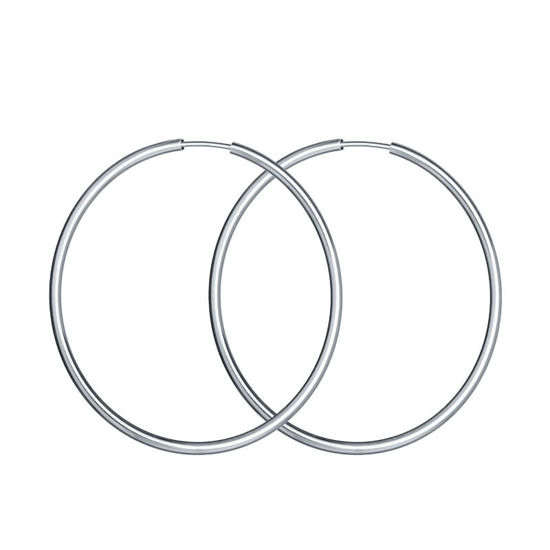 Brincos Argola barra circular prateados