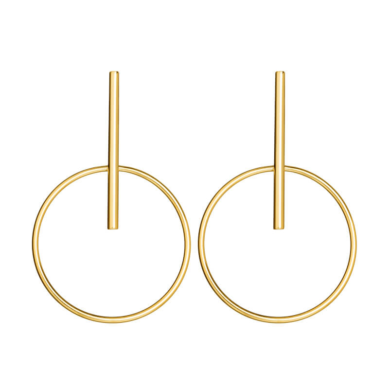 Brincos Barra círculo dourados