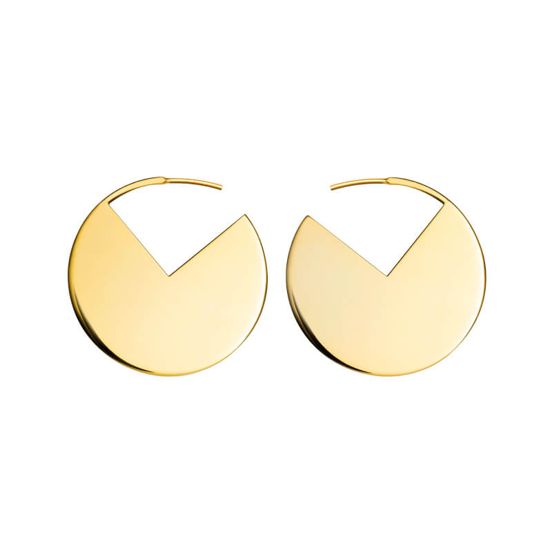 Brincos Argola chapa redonda dourados