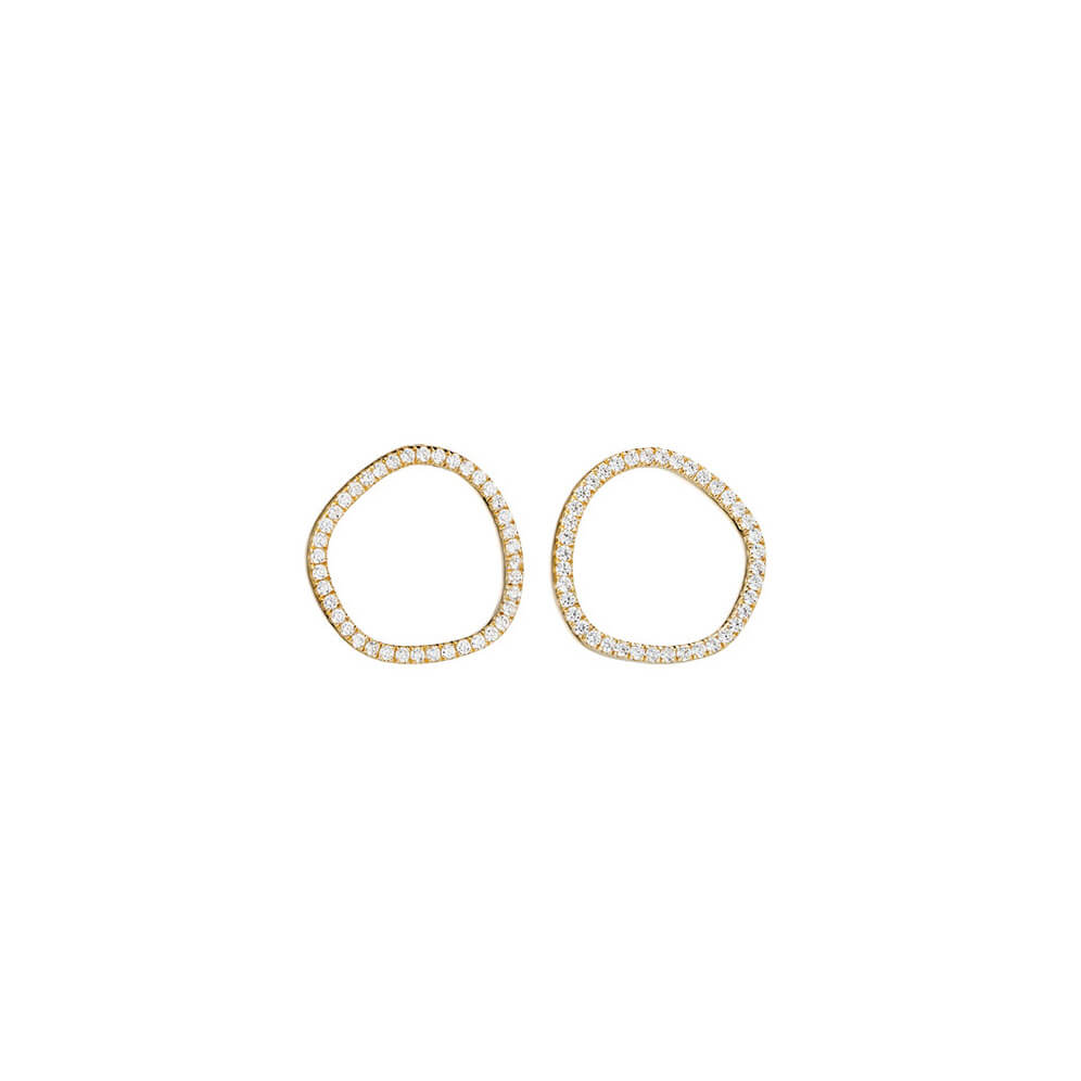 Brincos Contorno brilhantes dourados