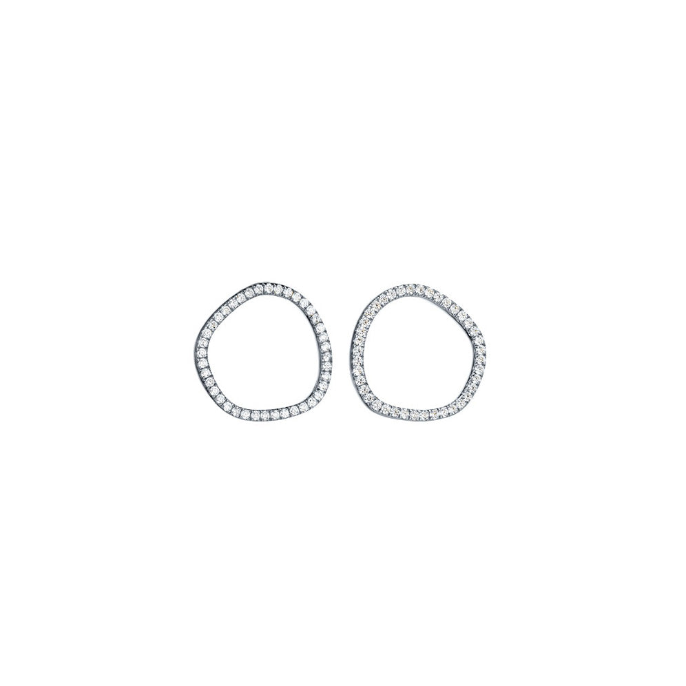 Brincos Contorno brilhantes prateados