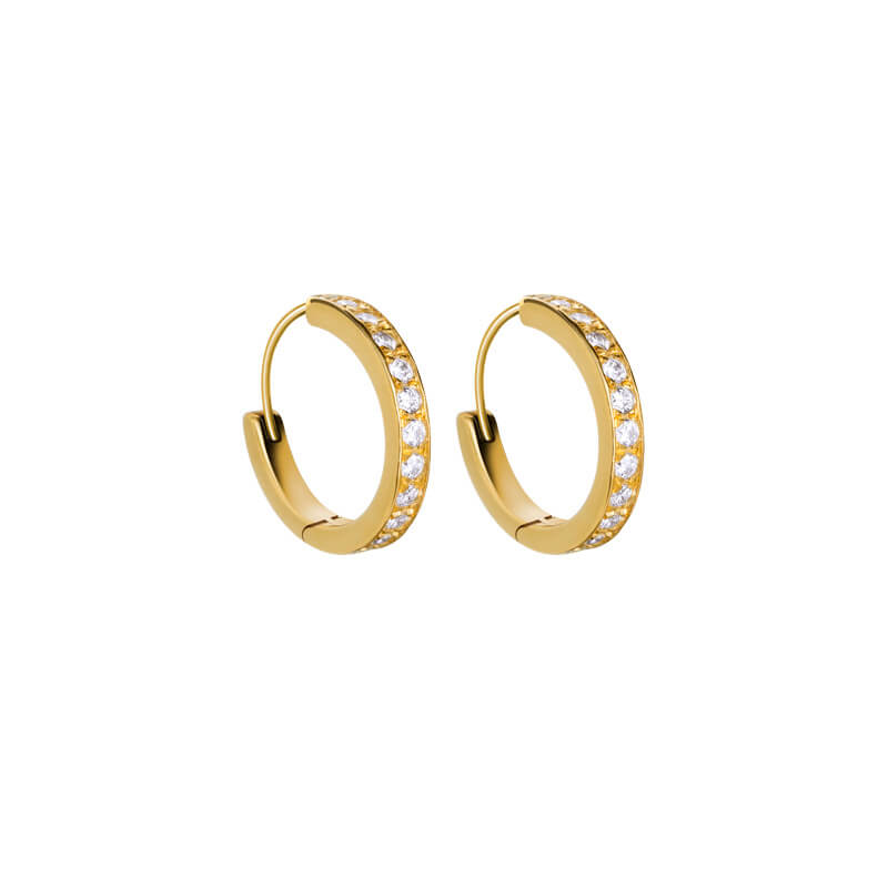 Brincos Argola linha brilhantes dourados