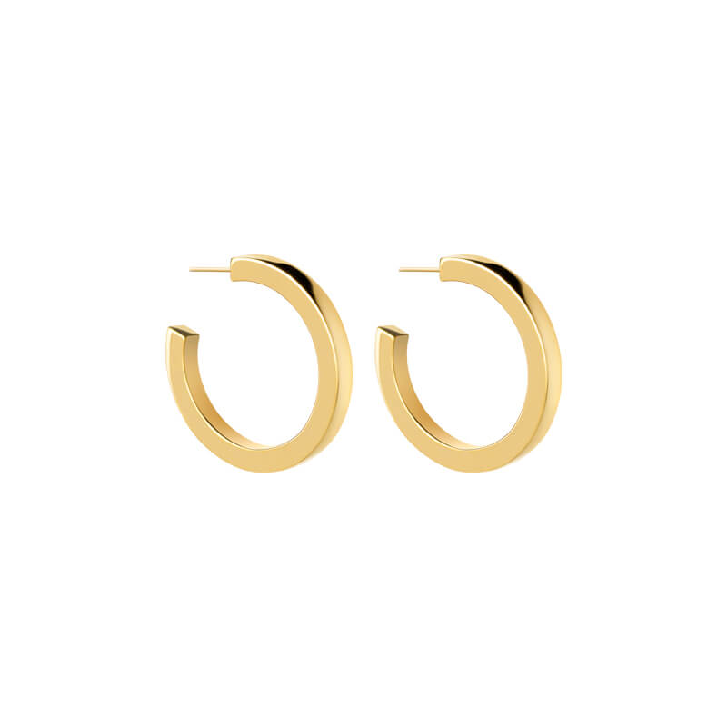 Argolas perfil quadrado médias douradas