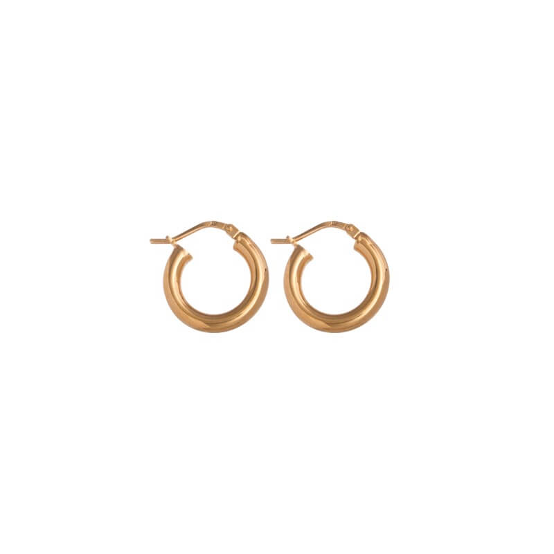Brincos Argola média perfil redondo dourados