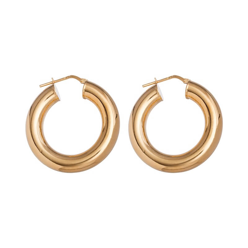 Brincos Argola grande perfil redondo dourados