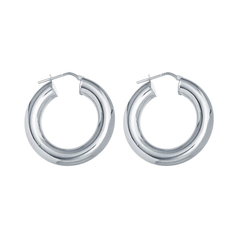 Brincos Argola grande perfil redondo prateados