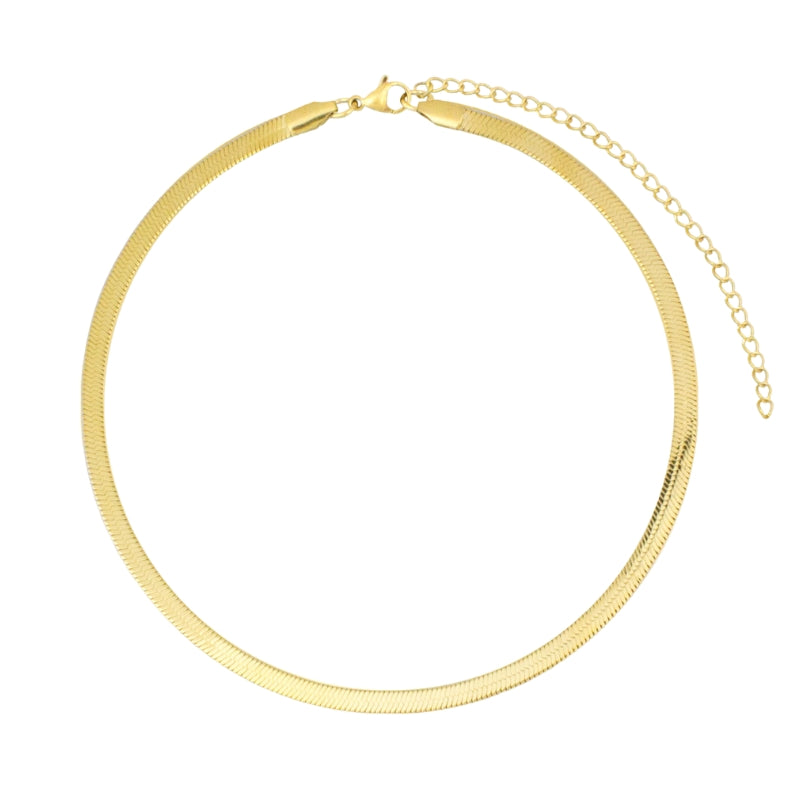 Colar Choker em Aço Dourado