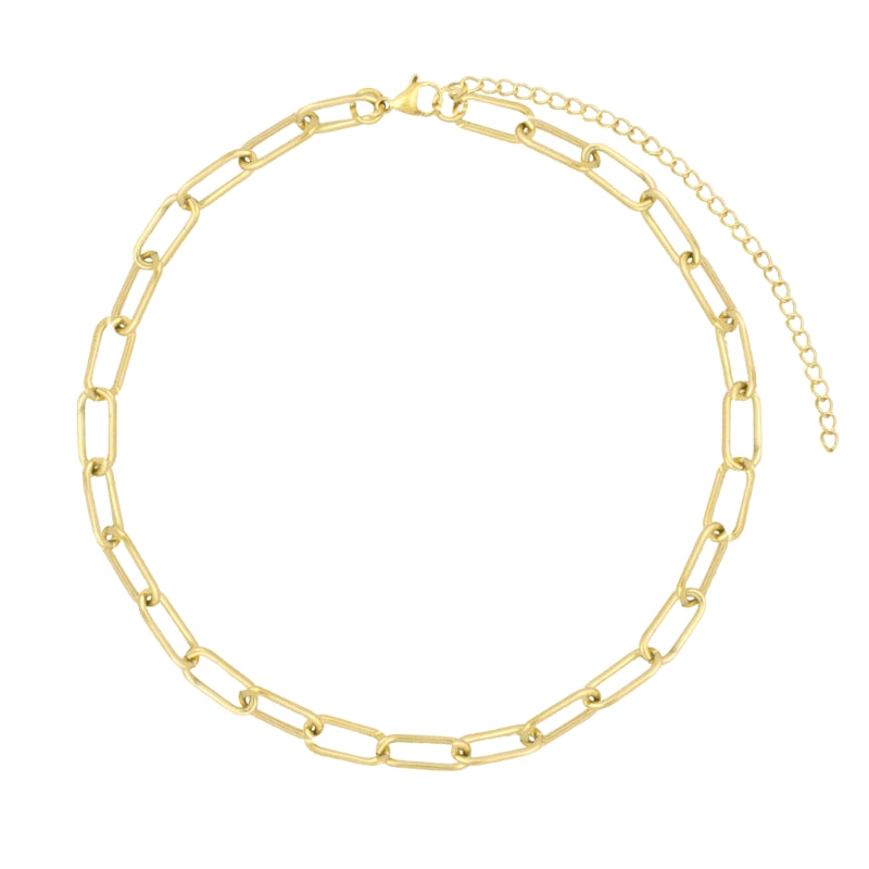 Colar Choker Cadeado em Aço Dourado