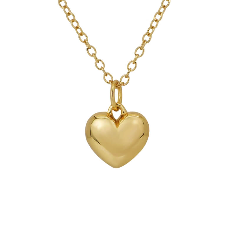 Colar Coração em Prata Dourada