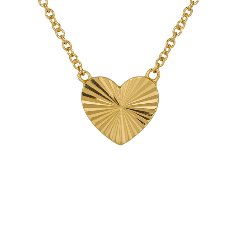 Colar Coração em Prata Dourada