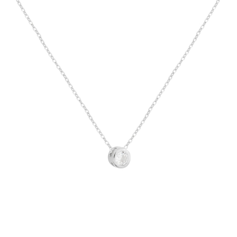 Colar Solitário em Prata