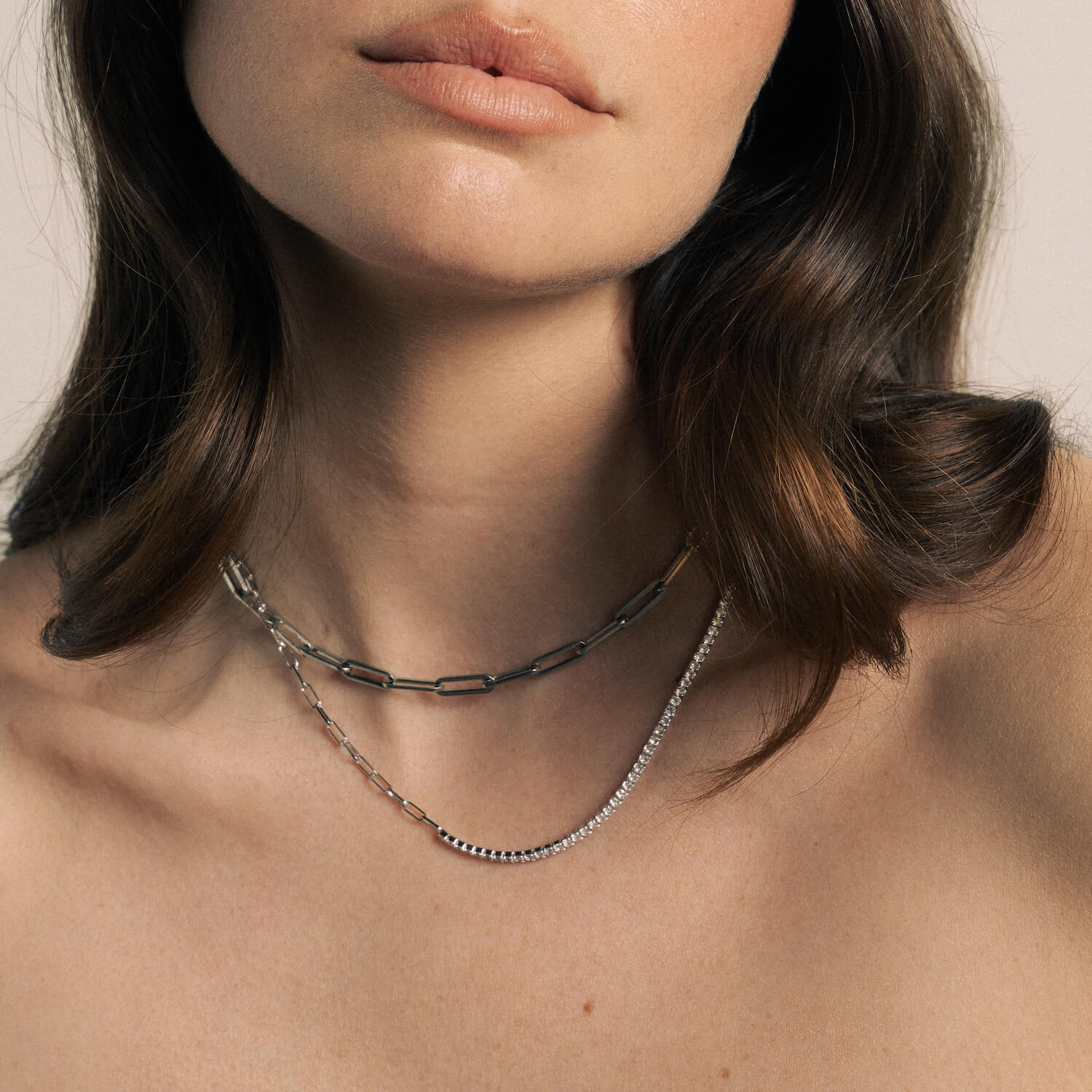 Colar Tennis Cadeado em Prata