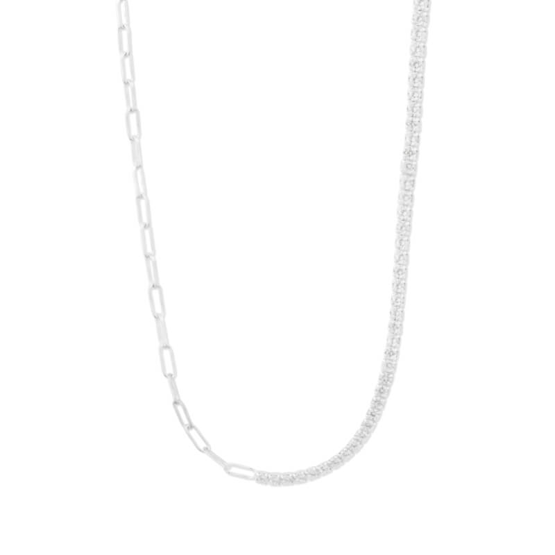 Colar Tennis Cadeado em Prata