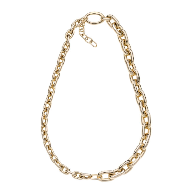 Colar Cadeado em Prata Dourada