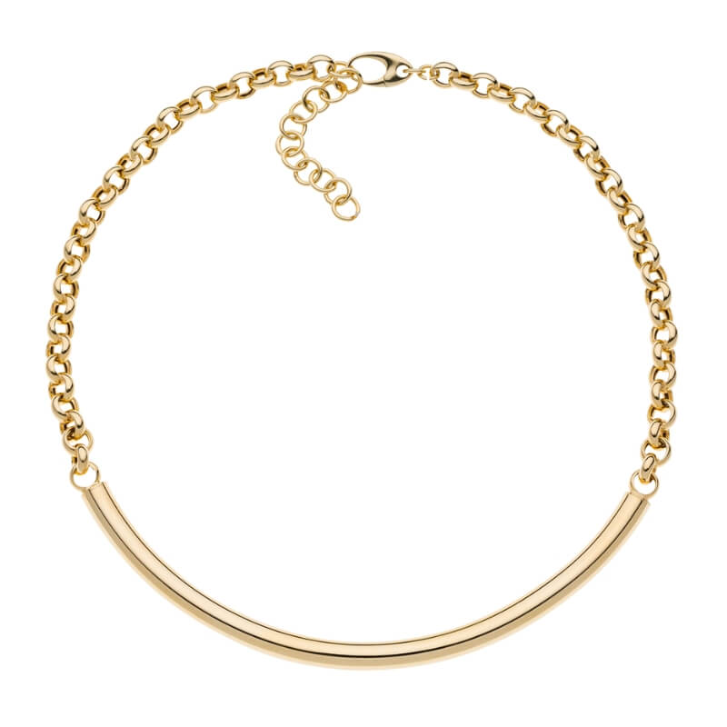 Colar Choker em Prata Dourada